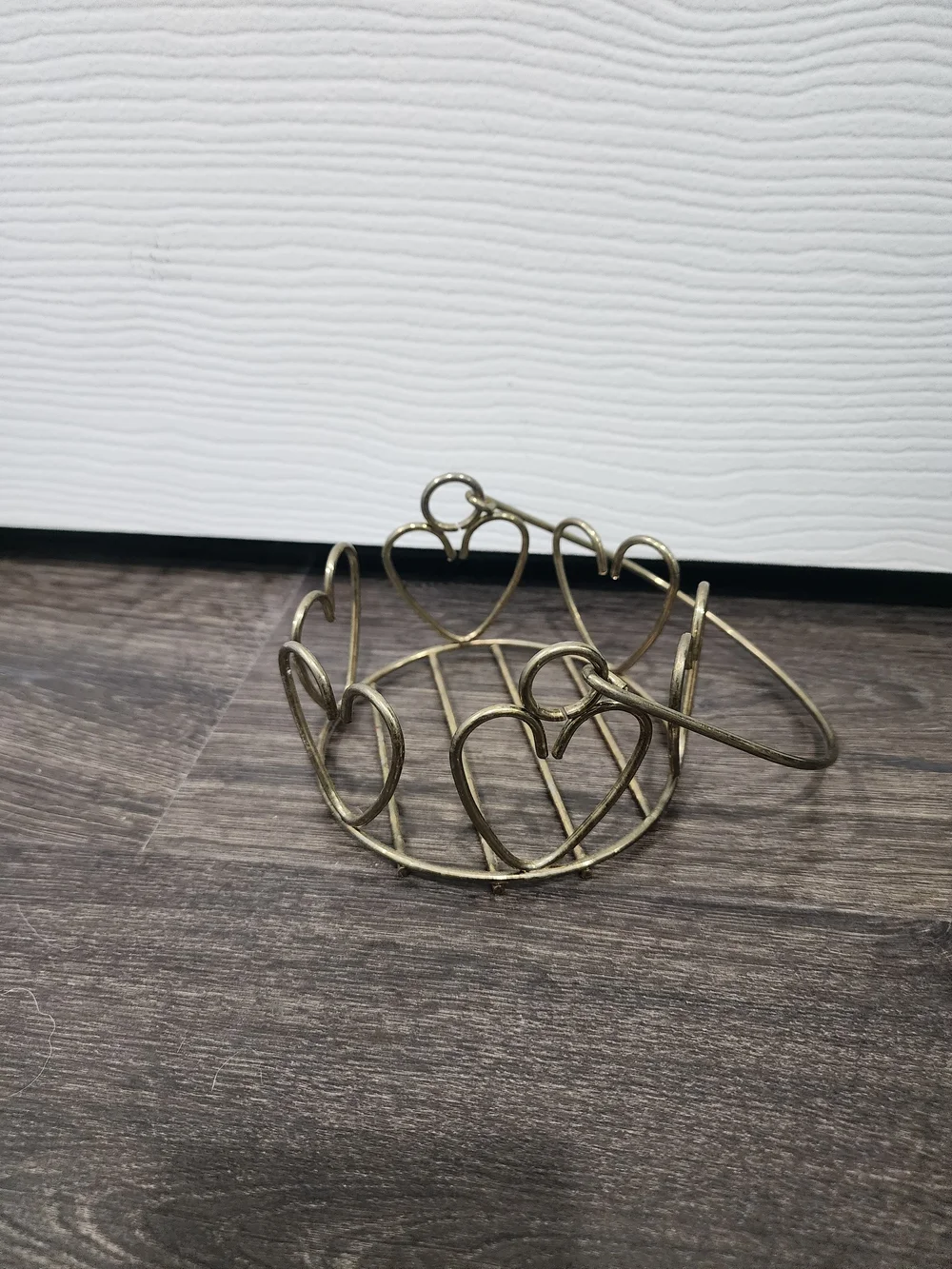 Heart Basket Gold Wire Home Interiors HOMCO 5” Valentines Day Decor